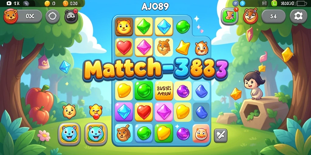 Gameplay menarik AJO89 dengan pencocokan elemen warna-warni.