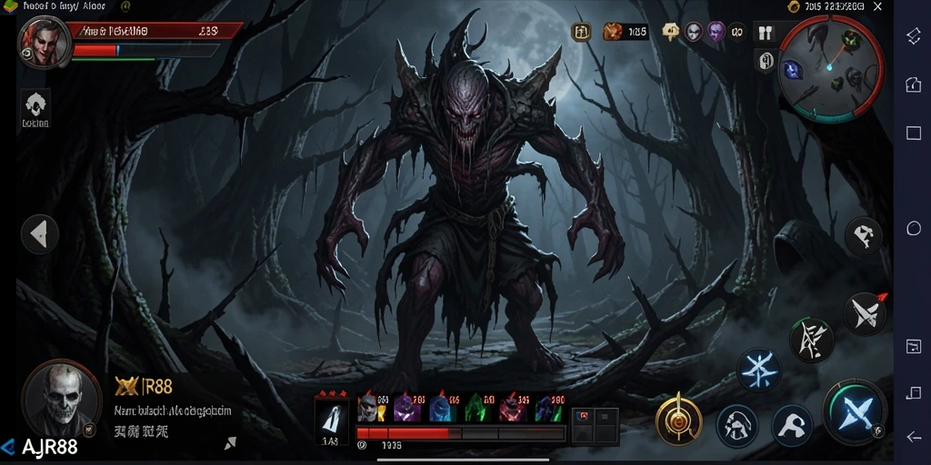 Screenshot gameplay AJR88 dengan suasana mencekam dan menakutkan.