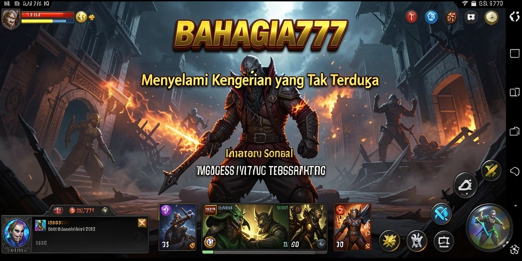 Tangkapan layar menyeramkan dari gameplay BAHAGIA777 yang menampilkan atmosfer Horror.