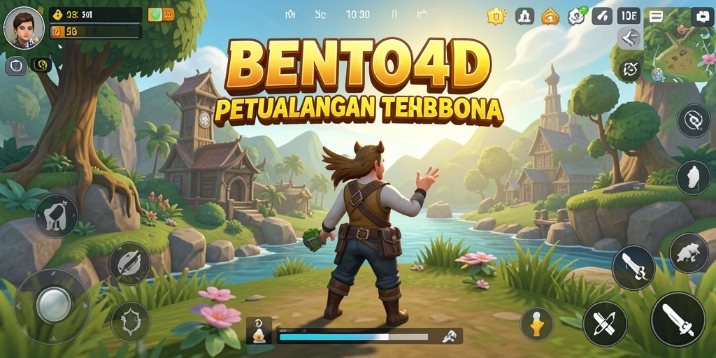 Gameplay BENTO4D menampilkan dunia terbuka yang indah dan beragam.