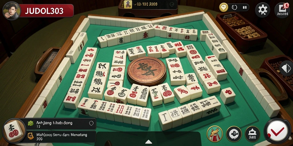 Tampilan gameplay JUDOL303 yang menegangkan dalam permainan Mahjong.