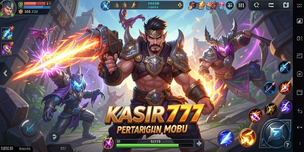Screenshot gameplay KASIR777 menampilkan pertarungan seru antara karakter.