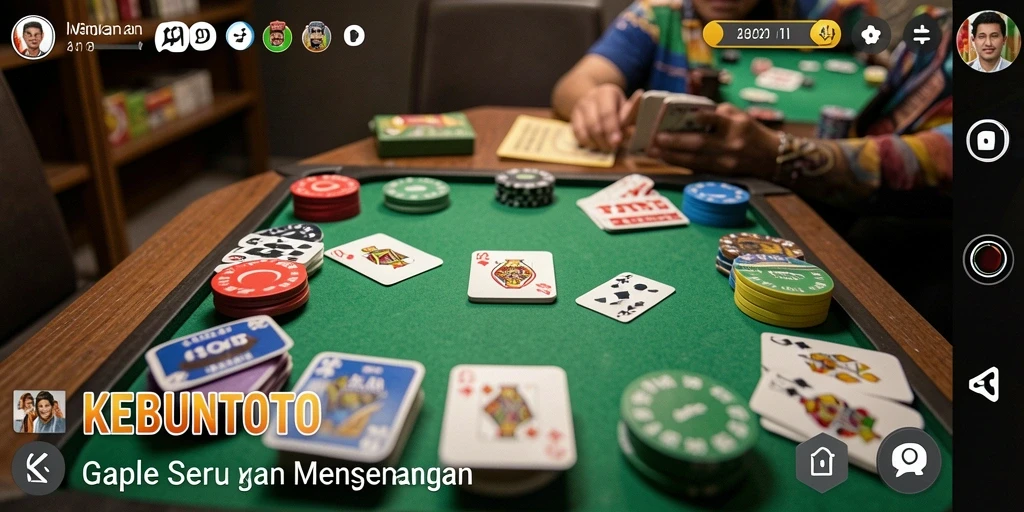 Screenshot gameplay KEBUNTOTO menampilkan aksi seru permainan Gaple.