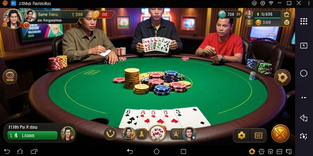 Tampilan permainan Poker yang menarik dan interaktif.