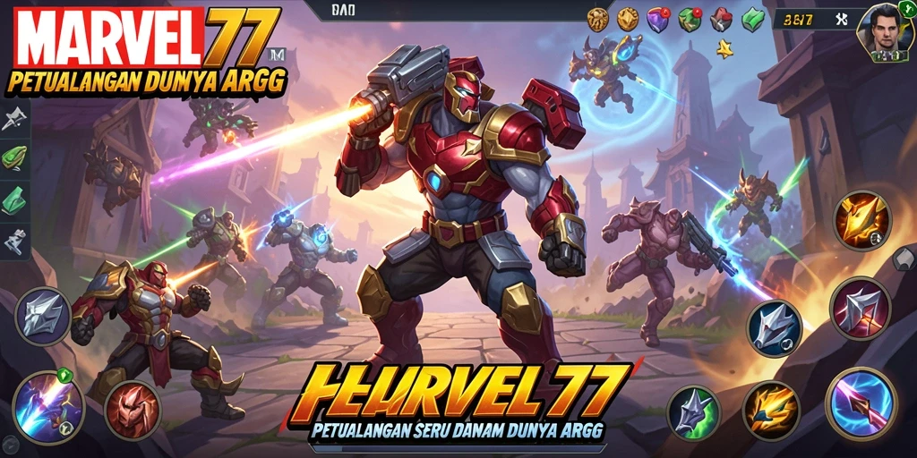 Tangkapan layar gameplay MARVEL77 yang menampilkan aksi seru dalam pertempuran.