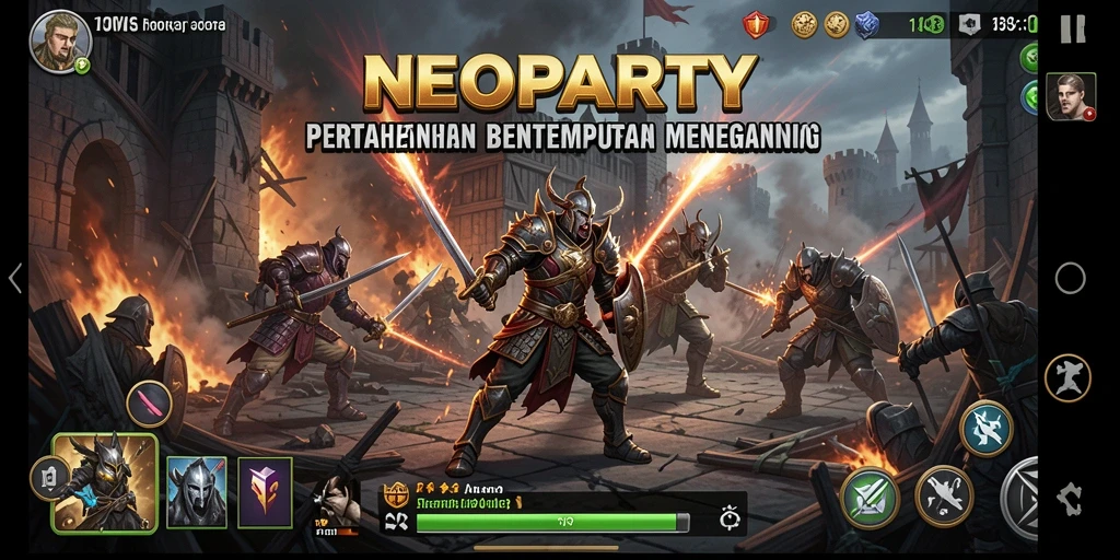 Screenshot gameplay Tower Defense menampilkan aksi menegangkan.