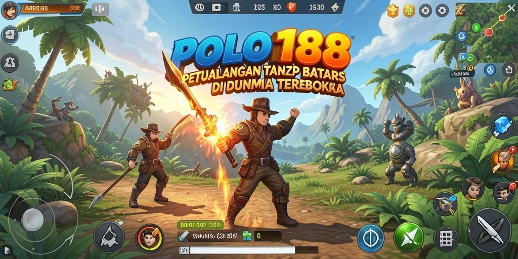 Screenshot POLO188 dengan pemandangan dunia terbuka yang luas.