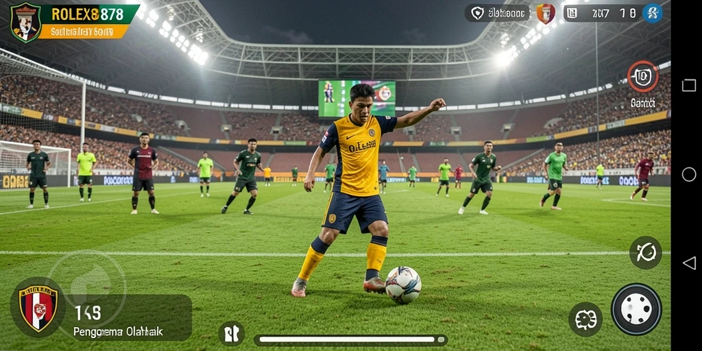 Gameplay mendebarkan dari ROLEX878 dengan aksi sepak bola seru.