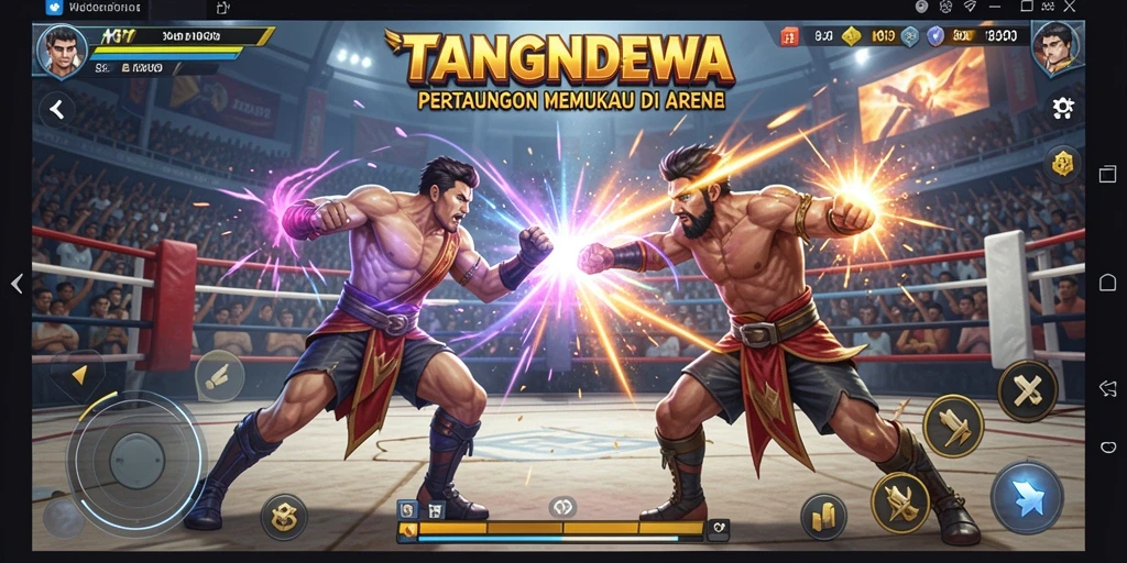 Screenshot utama TANGANDEWA menampilkan aksi pertarungan yang mendebarkan.