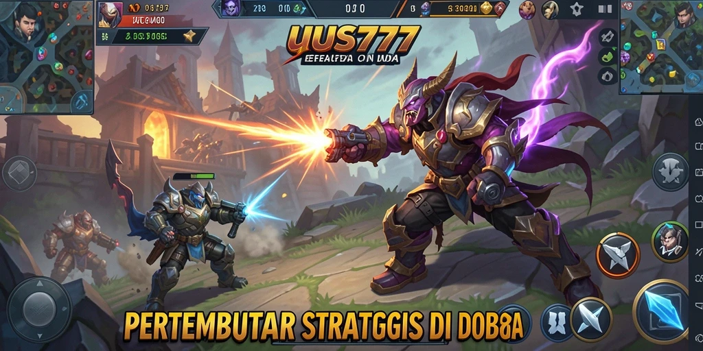 Tampilan aksi seru dalam pertempuran MOBA UUS777.